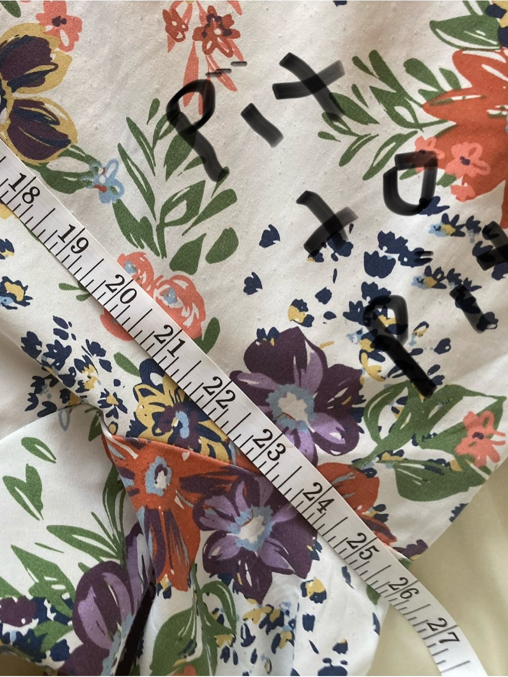 BLAIR white floral button-up blouse with purple, orange & yellow accents in XXL - Picture 9 of 12